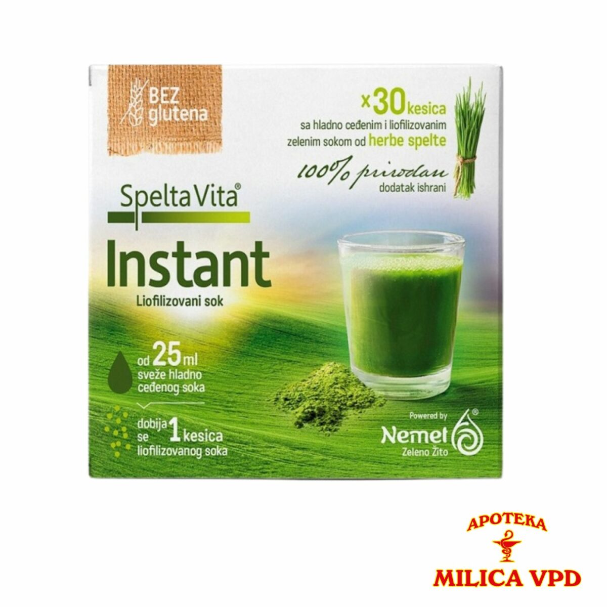 Spelta Instant liofilizat, bez glutena 30 kesica