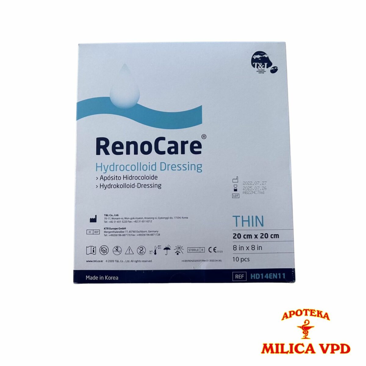 Renocare Hidrokoloidna obloga standard 0,35mm 20x20 A1 - Image 2